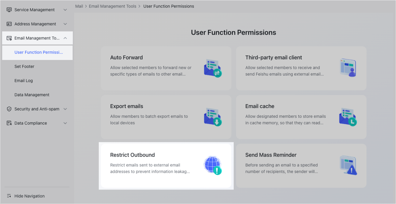 Admin Restrict Email Sending To External Recipients