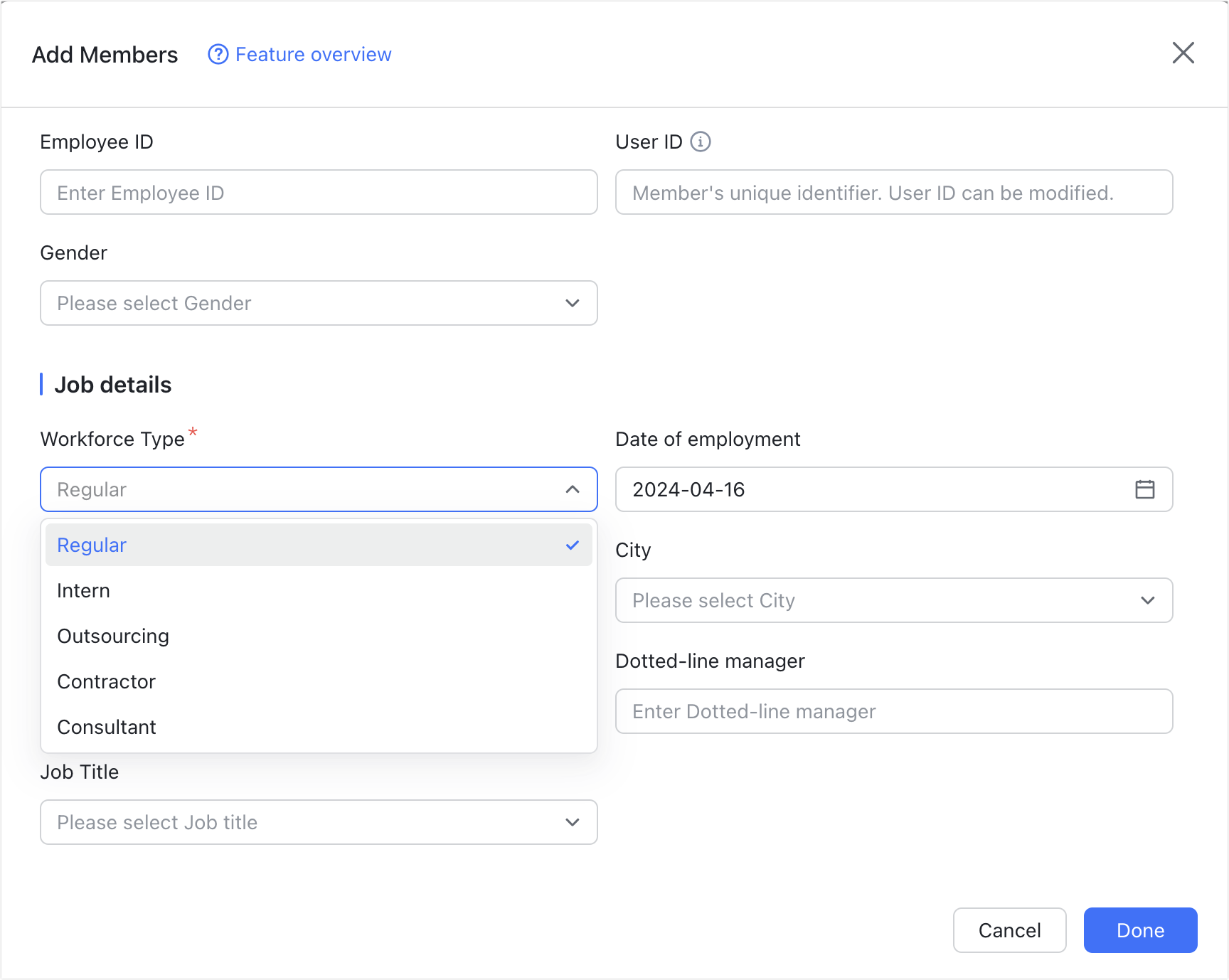 Admin | Customize workforce types