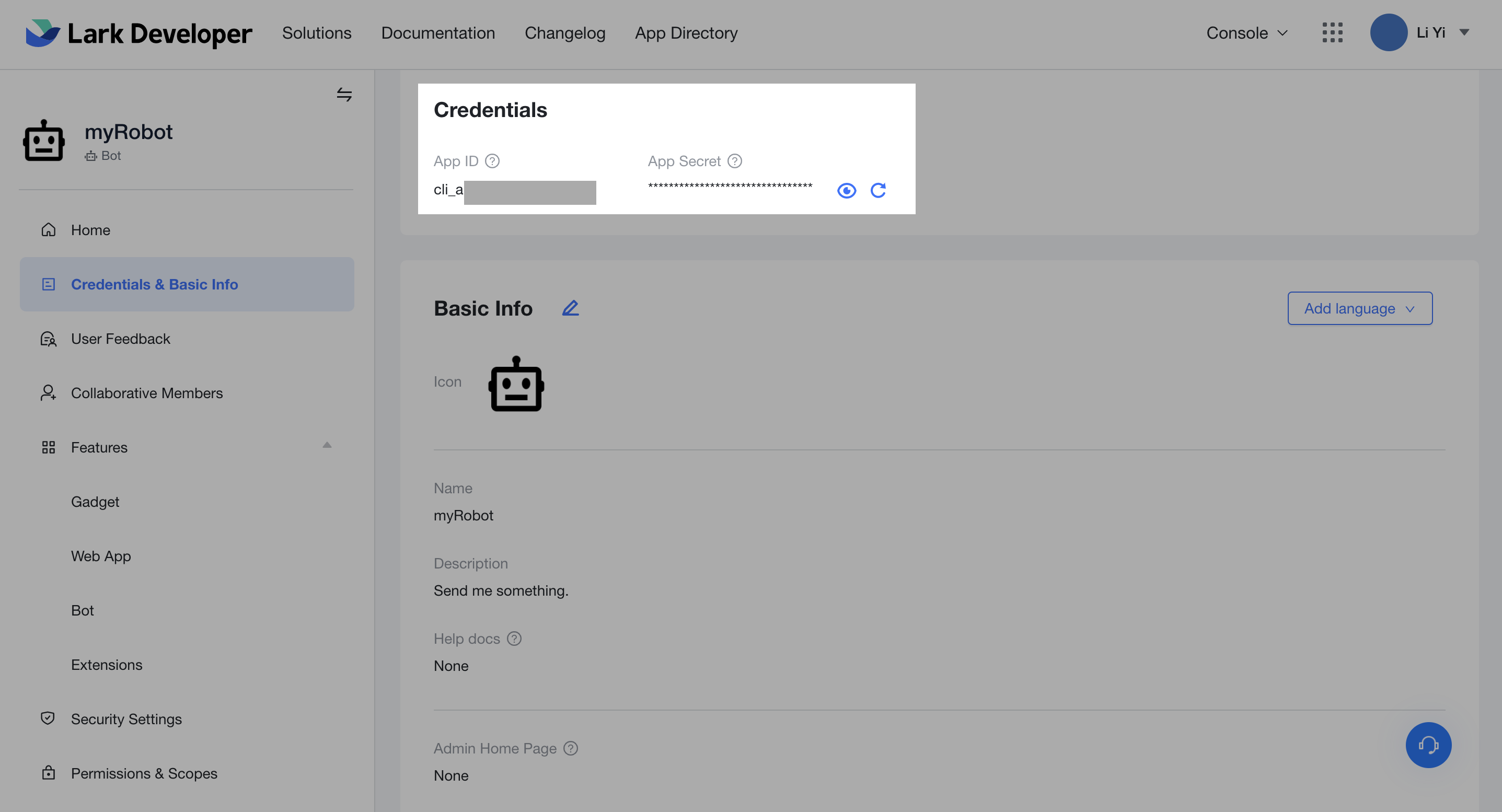 Use Lark Flow to send messages as a bot