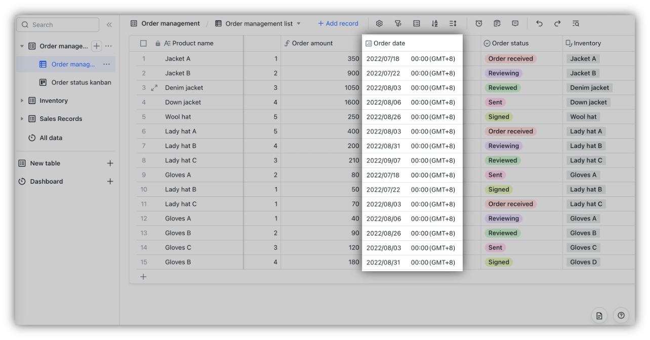 Change your time zone in Base