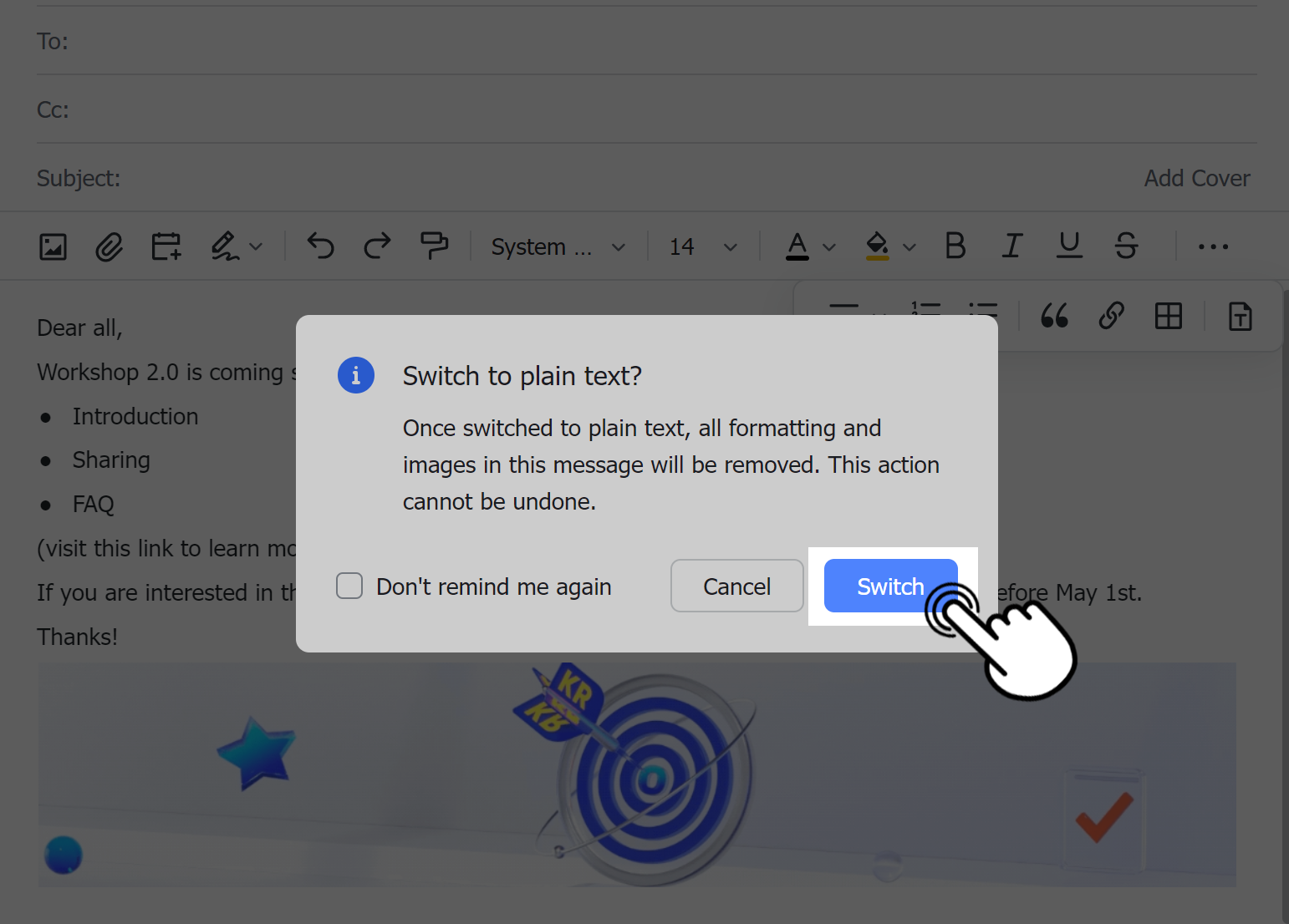turn-on-plain-text-mode