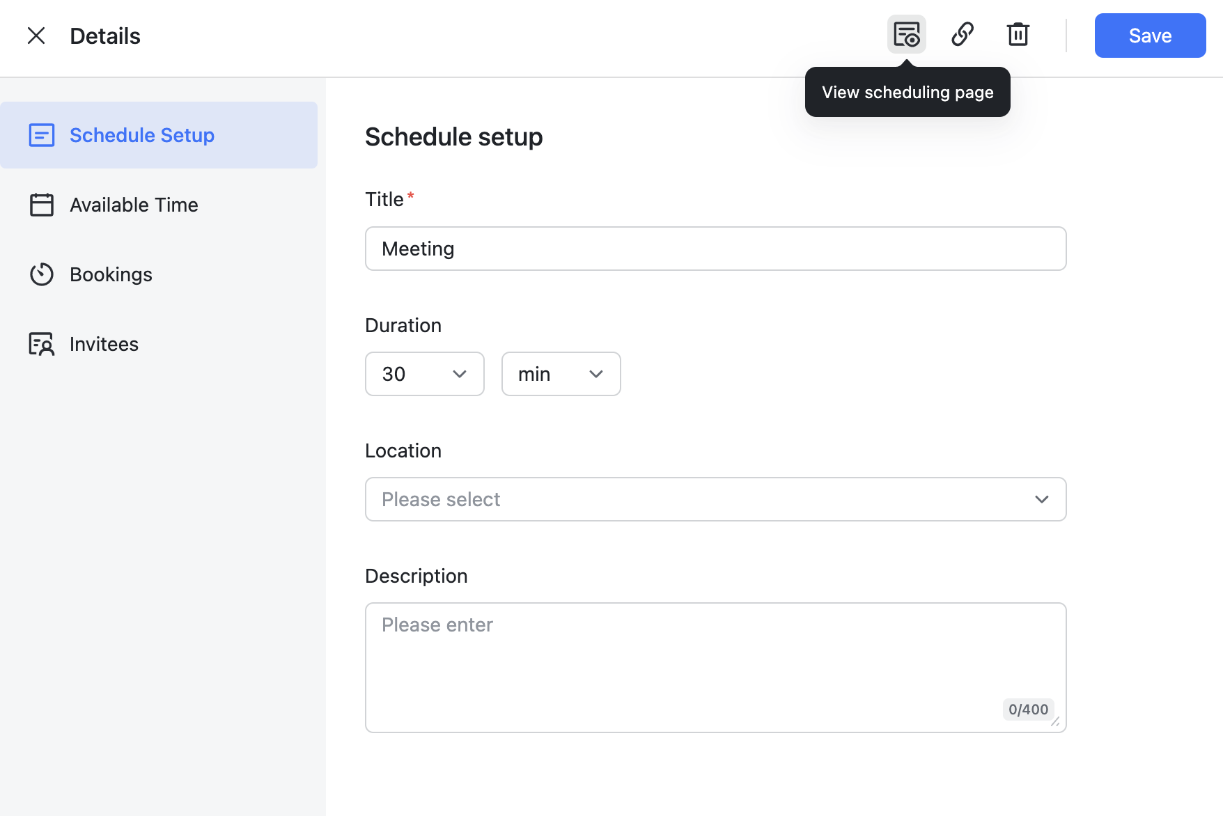 Create One-on-One event