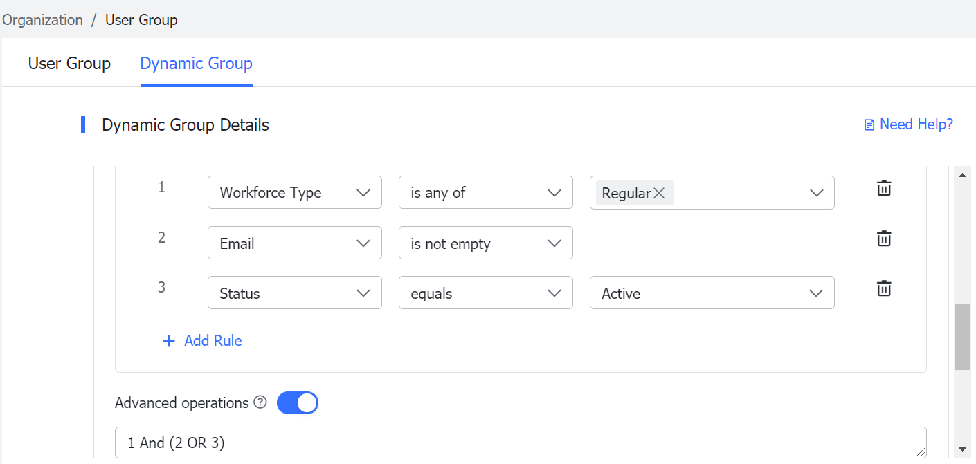 Configure dynamic groups
