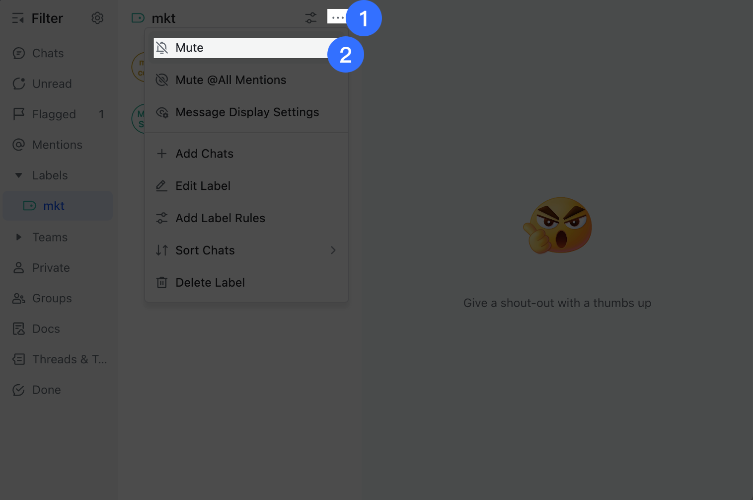 Mute chat notifications