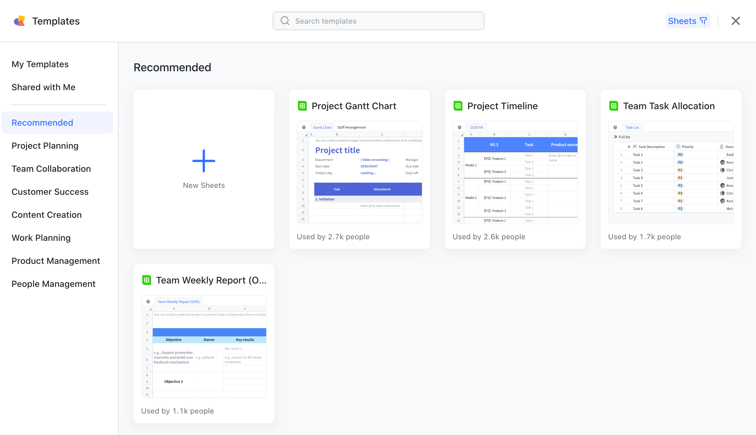 So sánh Lark và Google workspace - Tính năng sheets