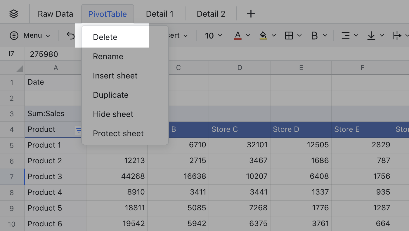 Create and use pivot tables