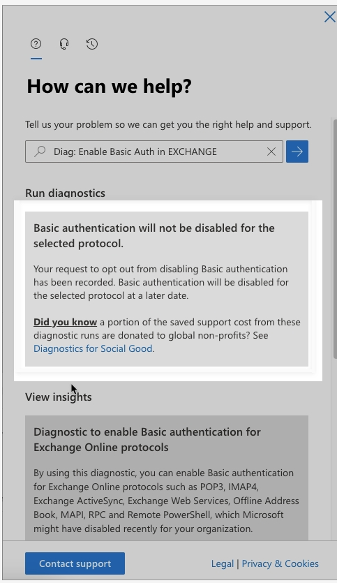 Enable Basic Authentication for Microsoft 365 when migrating emails