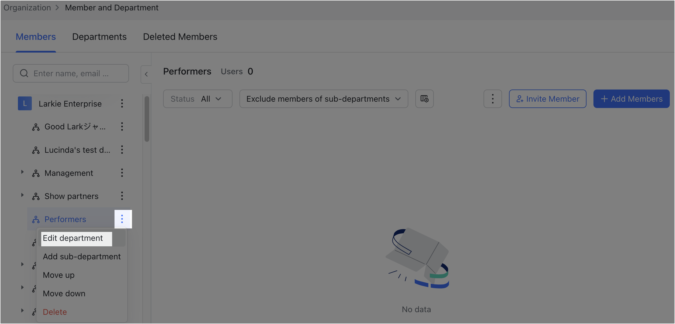Admin | Create departments and department groups