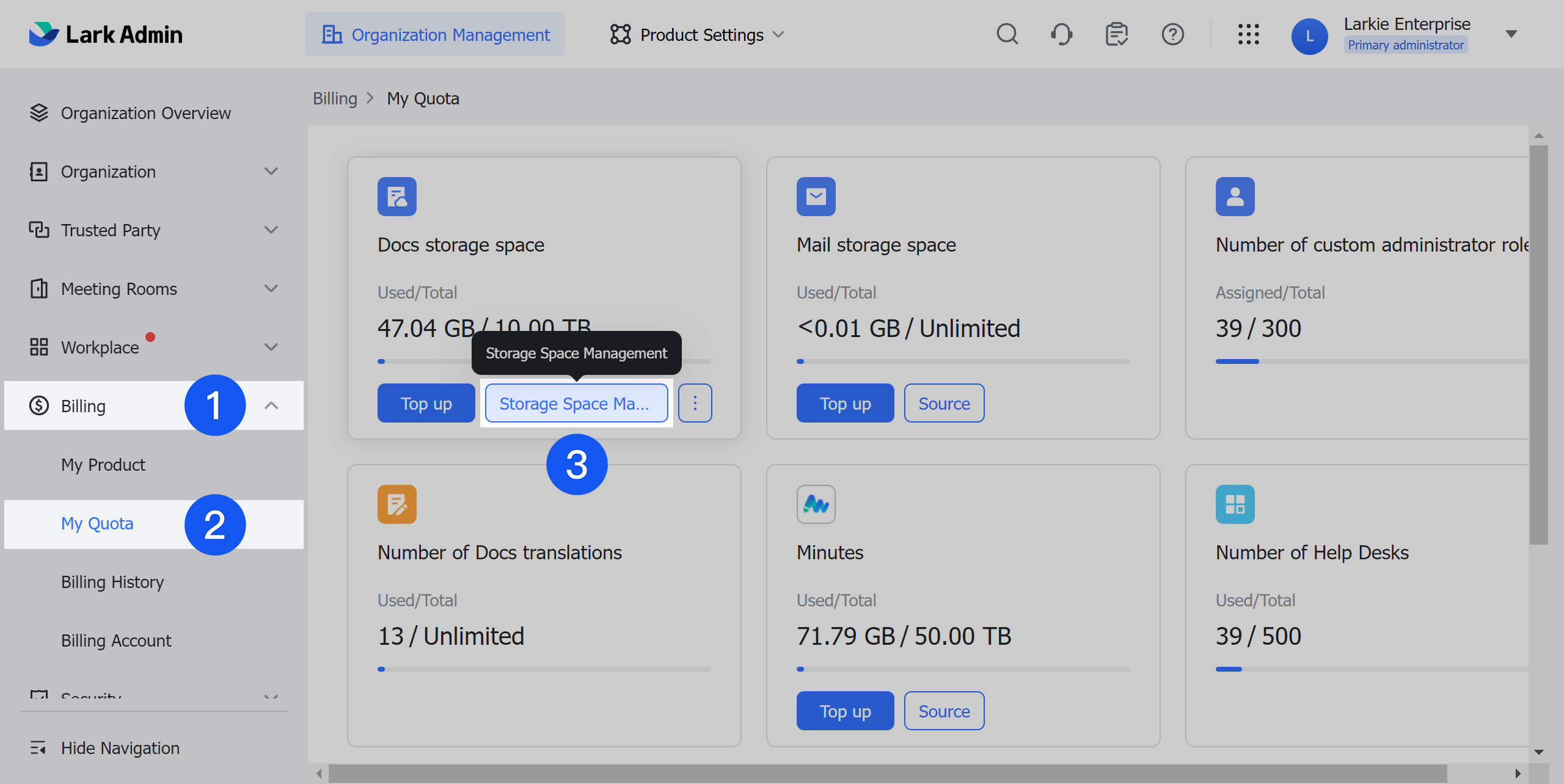 So sánh khả năng lưu trữ Lark vs Google Workspace