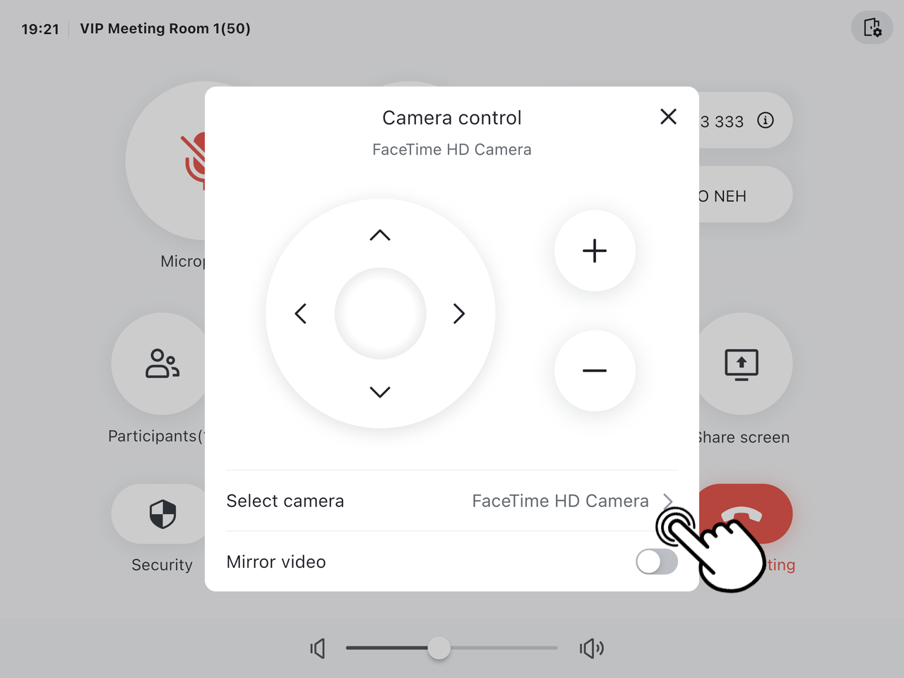Switch cameras during a meeting