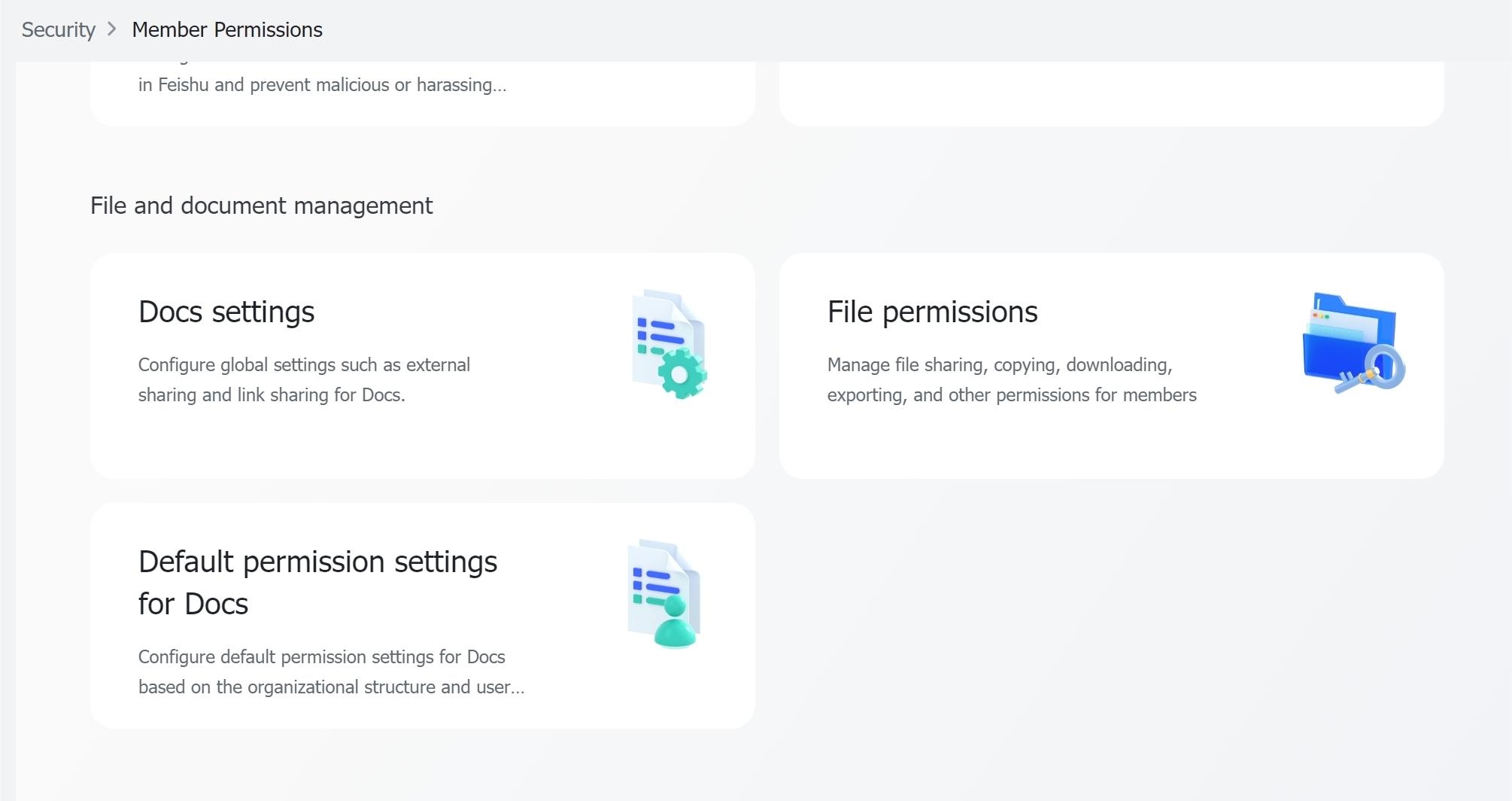 Admin Configure default permissions for Docs