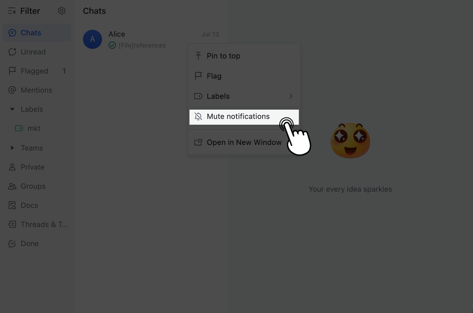 Mute chat notifications