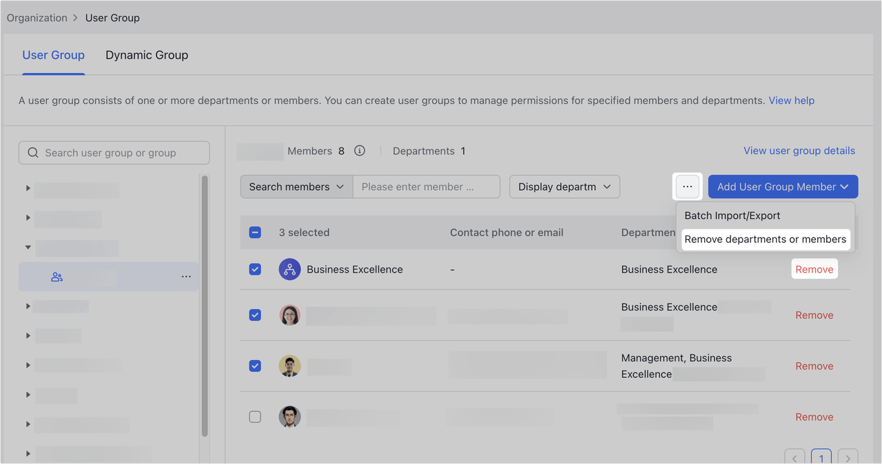 Admin | Manage user groups