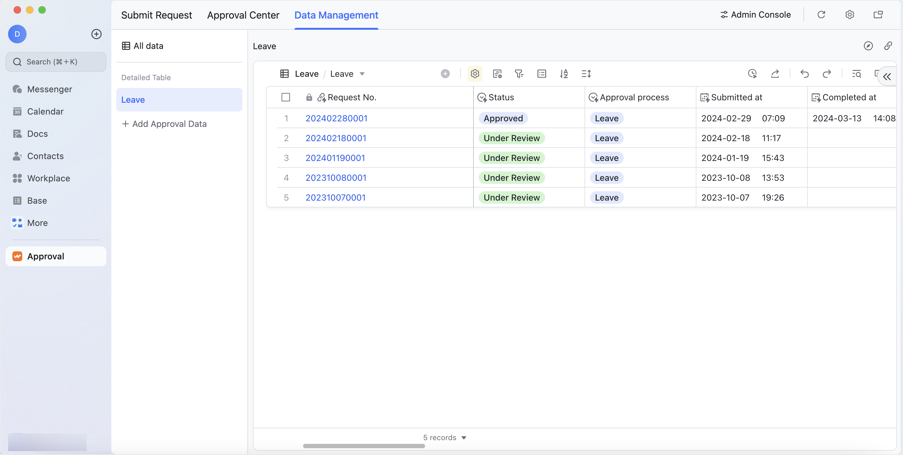 Lark Approval feature overview