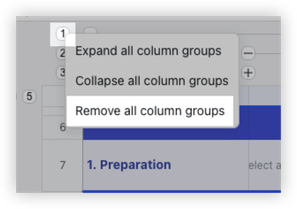 Group rows and columns in Sheets