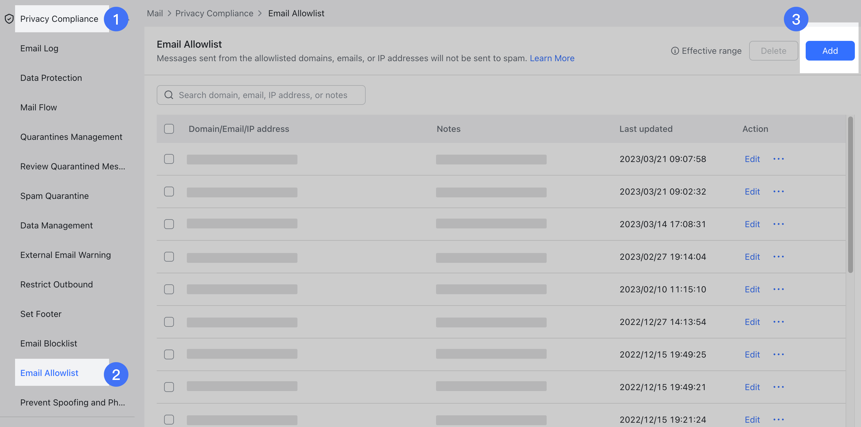 Admin Prevent The Interception Of Addresses Or Domains Added To The