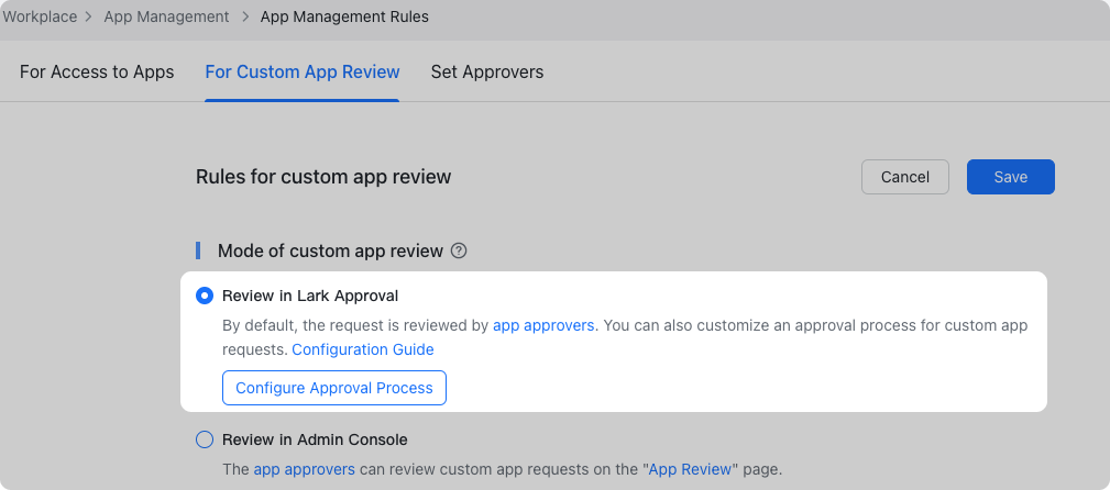 User guide for approval of custom app releases