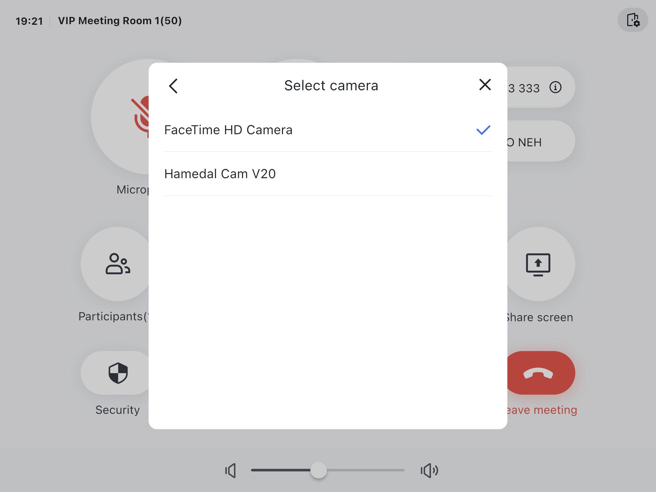 Switch cameras during a meeting