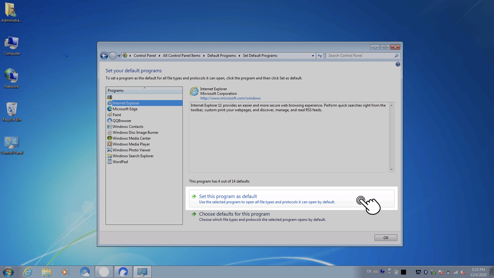 Change my default browser