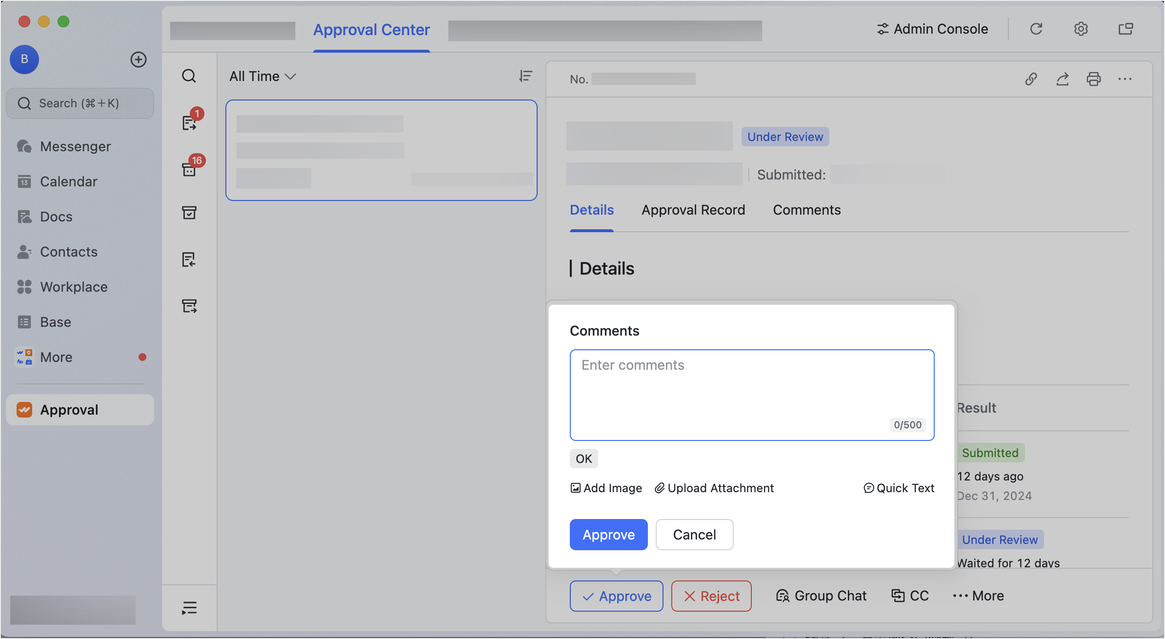 Approval updates