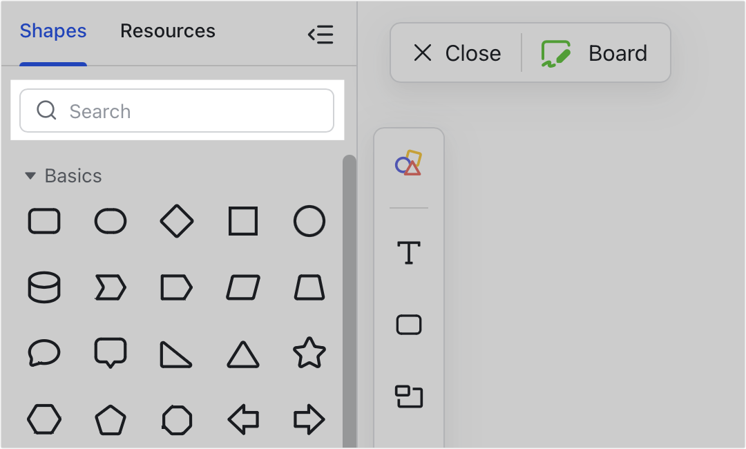 Add shapes to a board