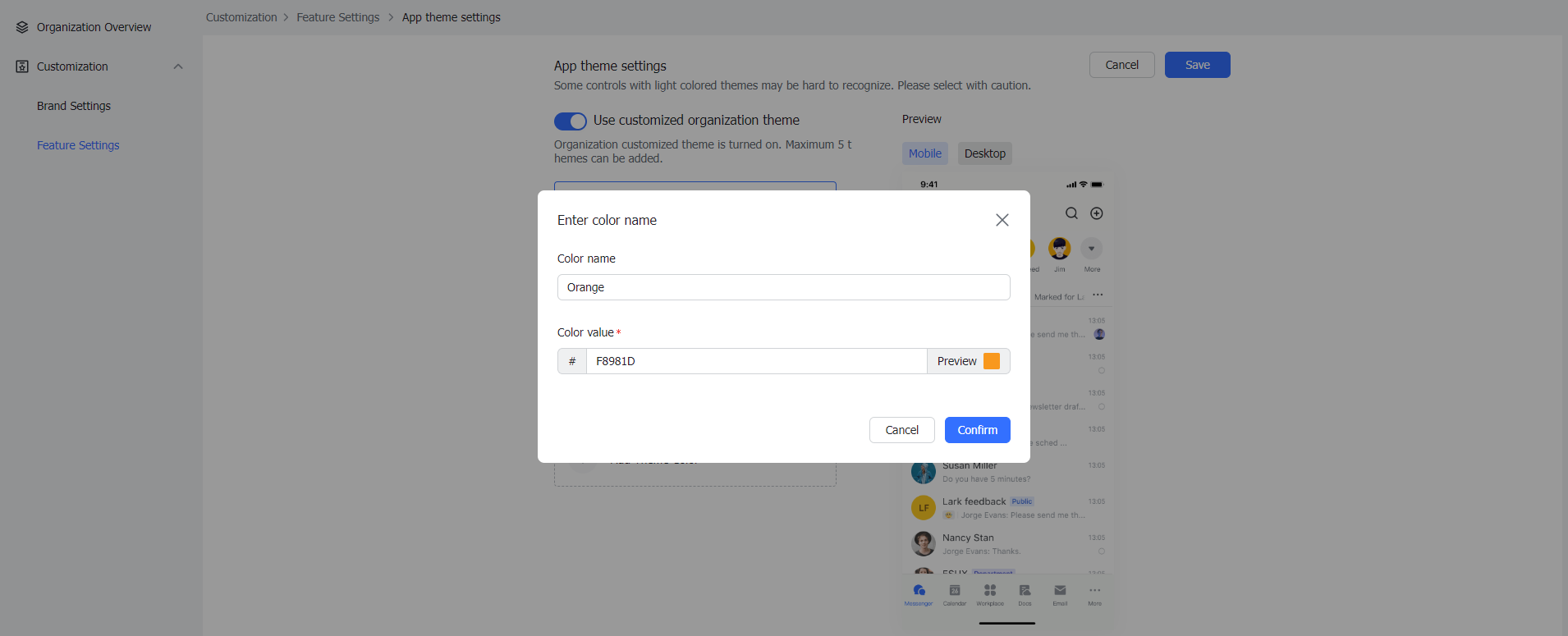 Admin | Customize your app theme