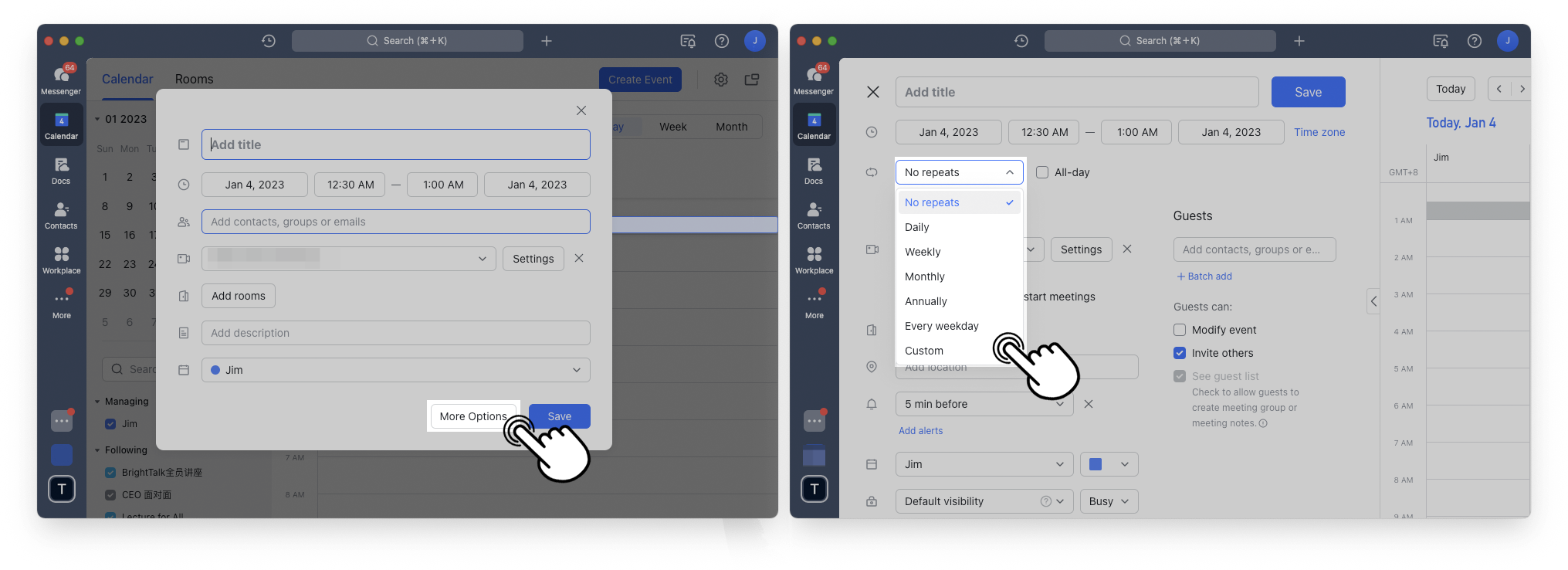 Create and use a recurring event