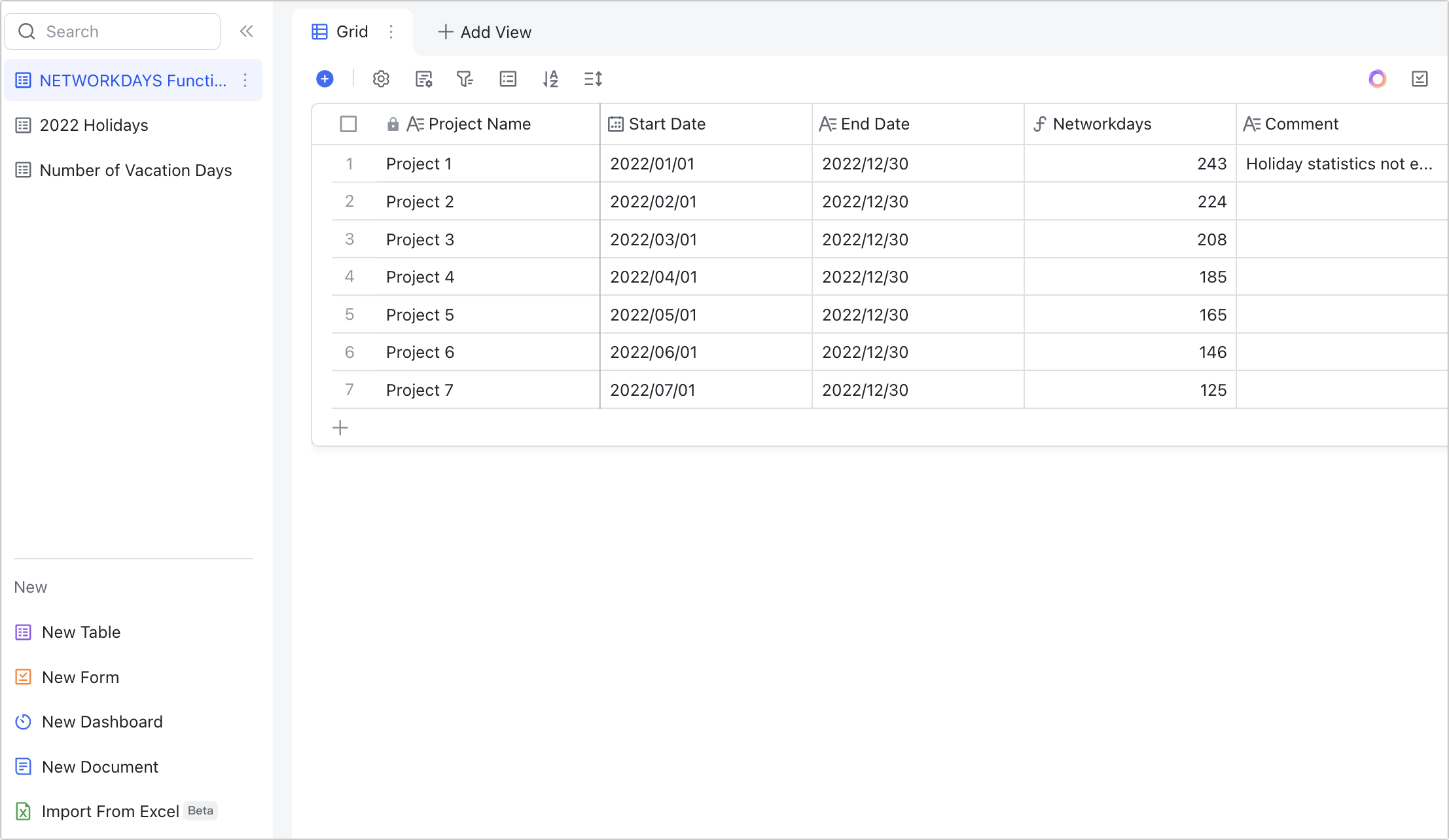 Use the NETWORKDAYS function for Base