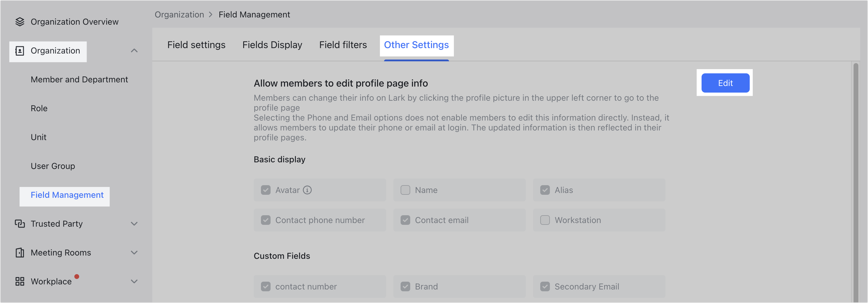 Admin | Modify member information