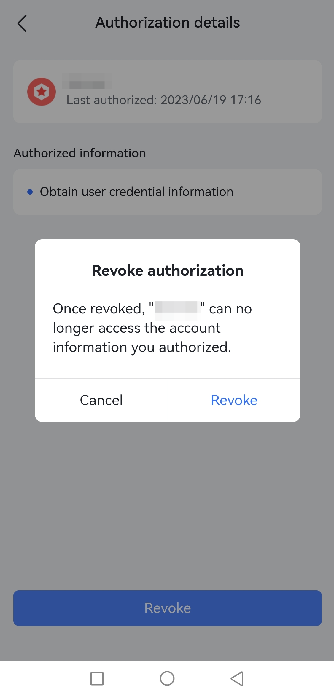 Revoke app authorization
