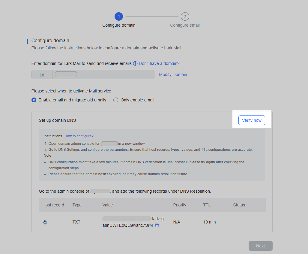 Admin Configure DNS settings on GoDaddy