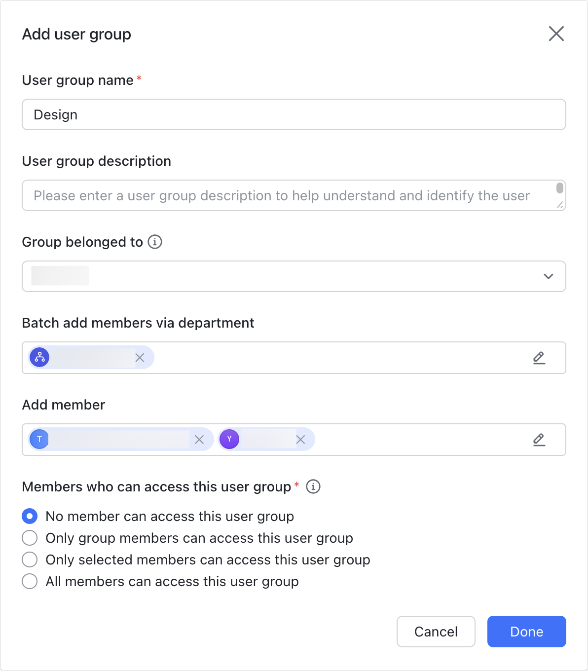 Admin | Manage user groups