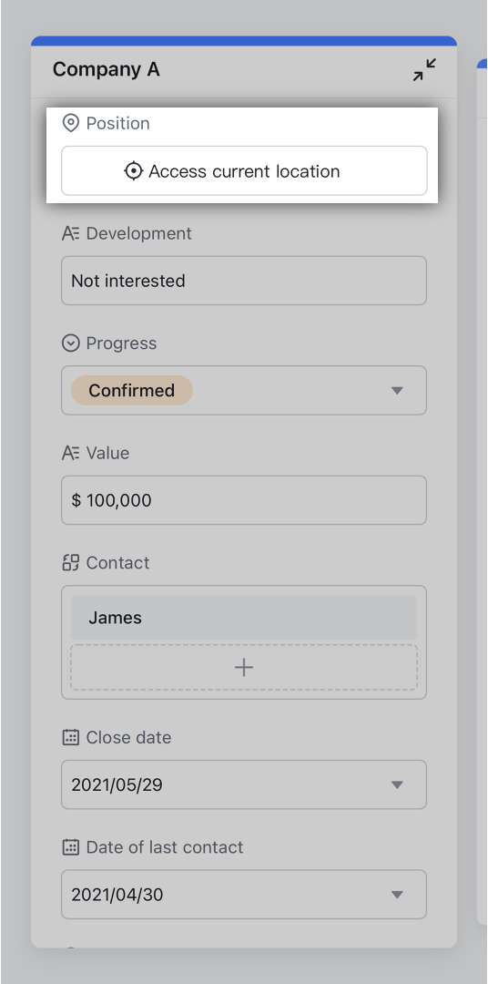 Use the location field in Base