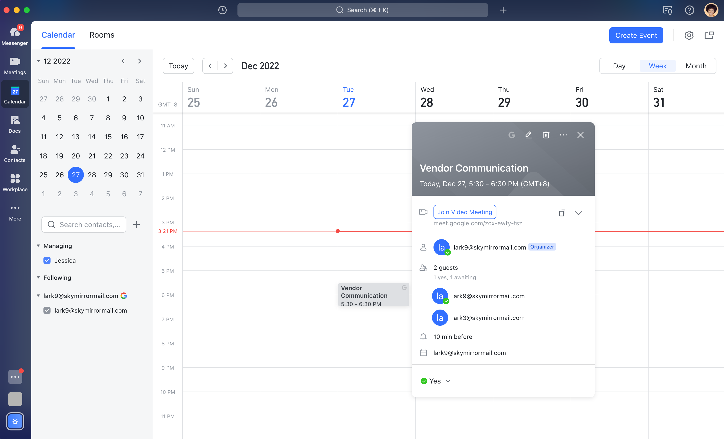 Lark and Google calendars two-way sync guide