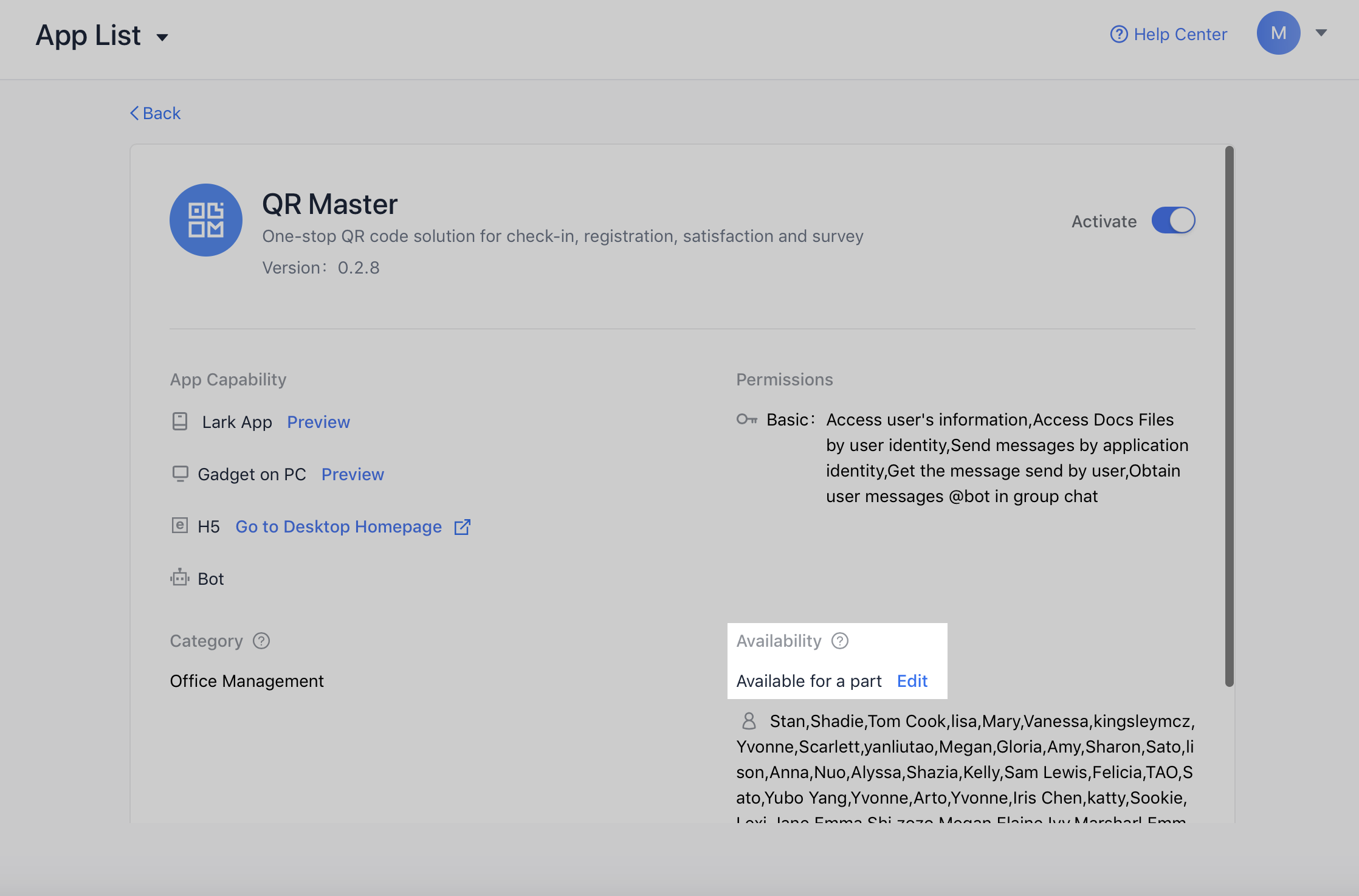 Configure Apps in App List
