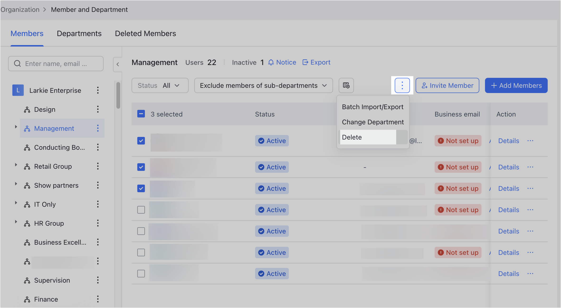 Admin | Delete members and reallocate resources