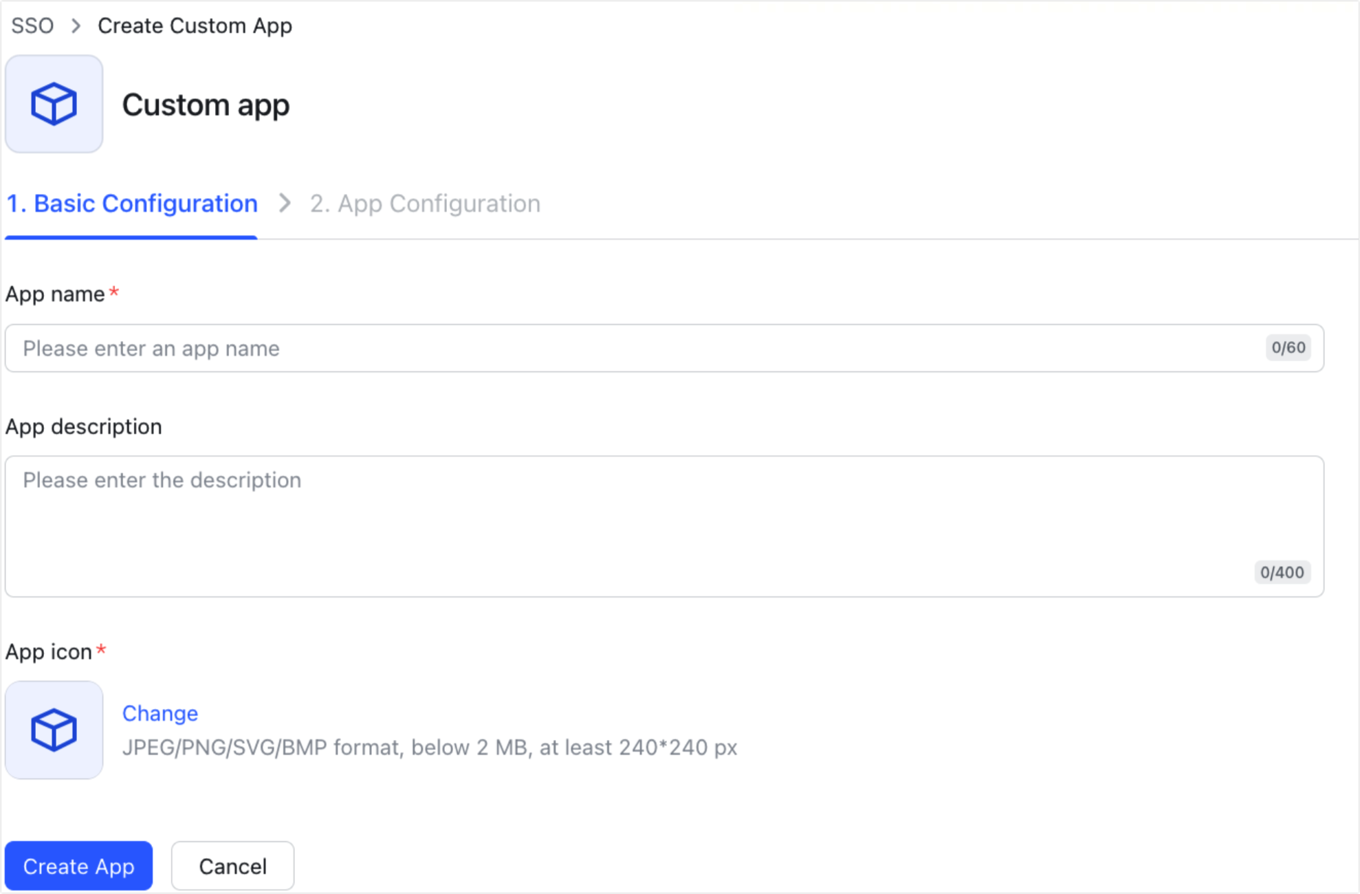 Configure SSO for an organization's custom apps (OAuth 2.0 protocol)