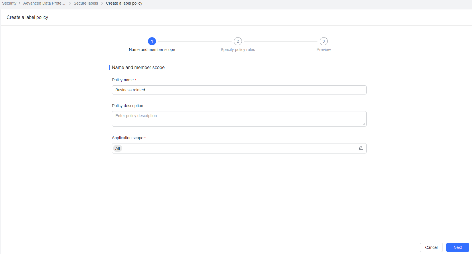 Set secure labels for docs