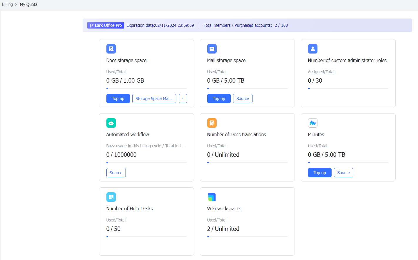 Lark Admin Console updates