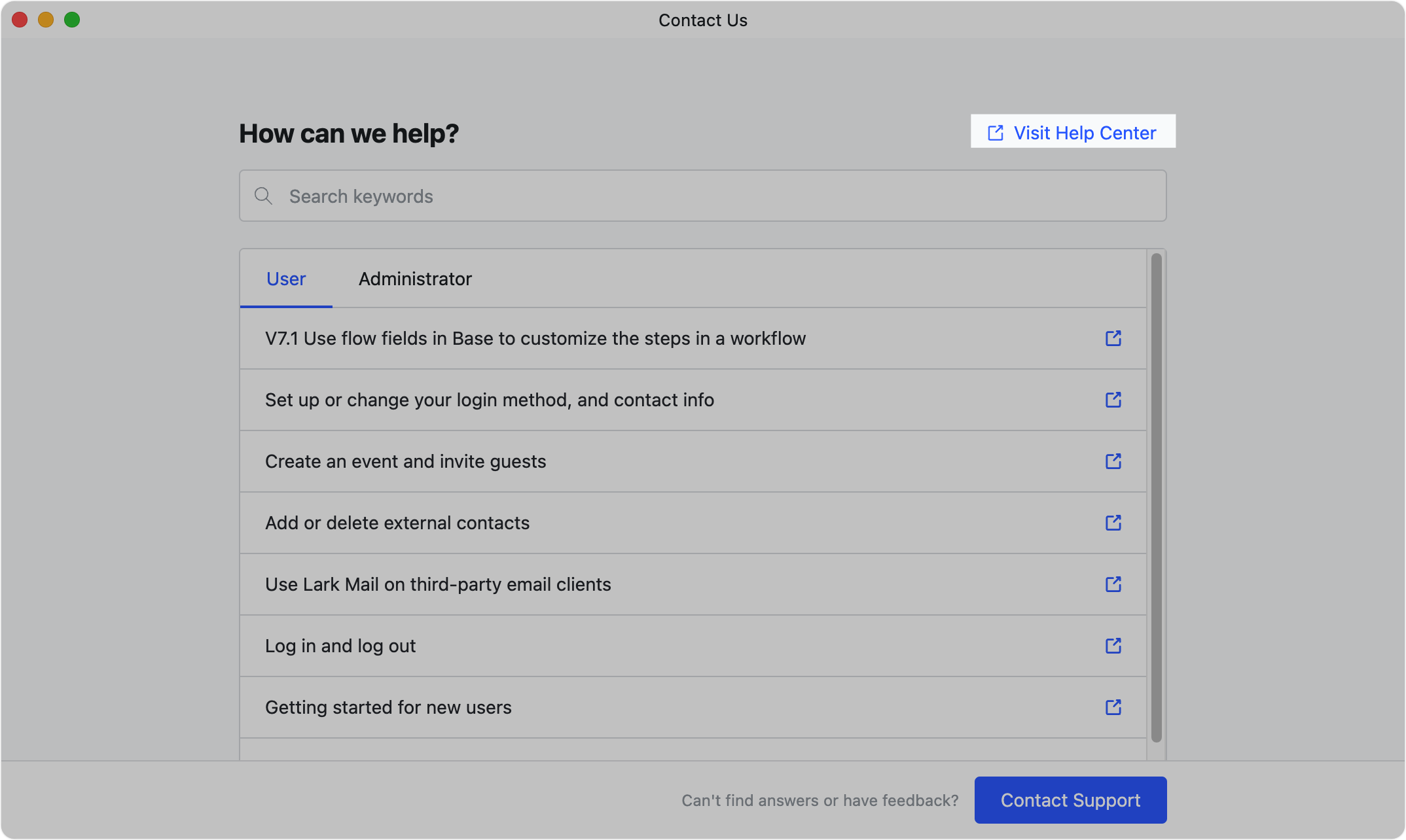 use-the-lark-help-center