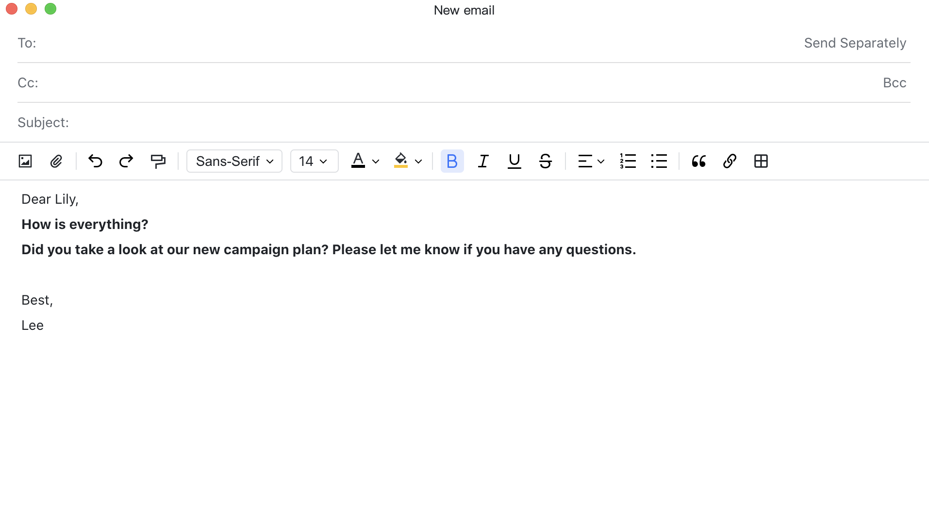 Use format painter in emails